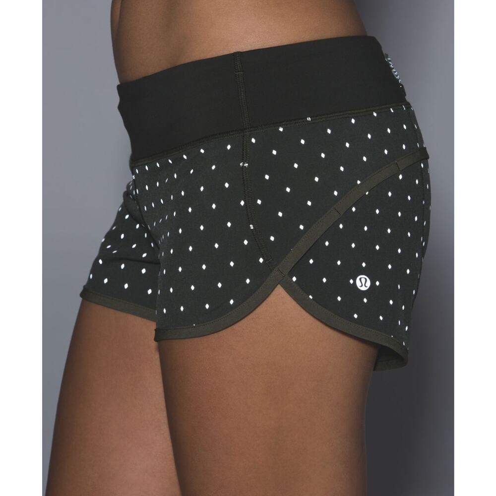 Lululemon Run Speed Short Nightfall Reflective Night Fall Gator Green Silver 8